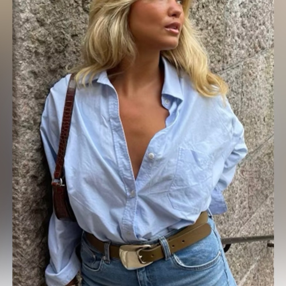 Djerf Avenue Breezy Shirt Blue